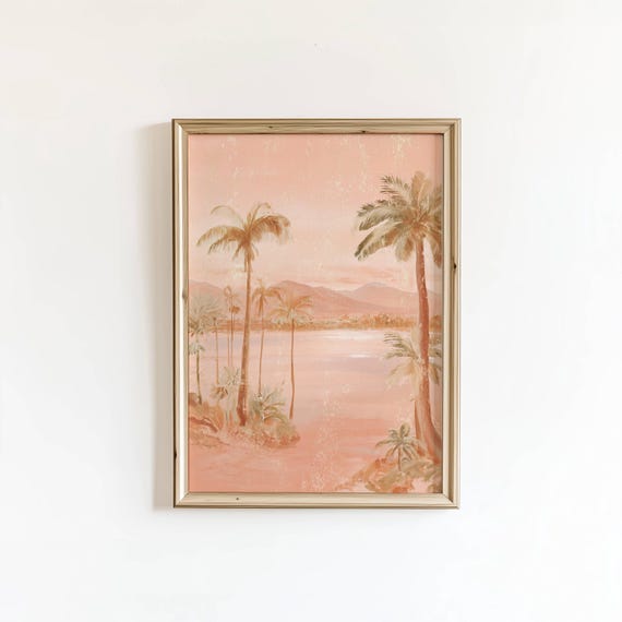 Beach View Art Print, Coastal Minimalist Summer