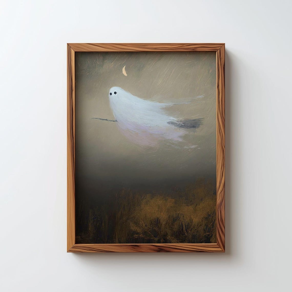 Ghost Print Fall Floral Art Halloween Autumn Wall Digital Download