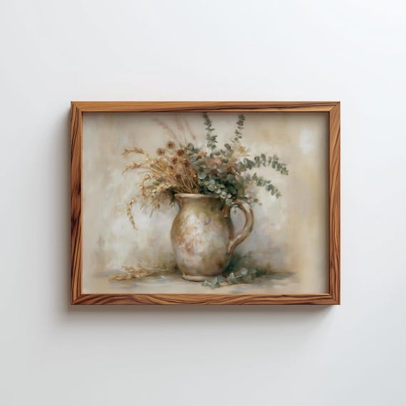 Still Life Autumn Print Fall Floral Art Cottagecore Wall Digital Download