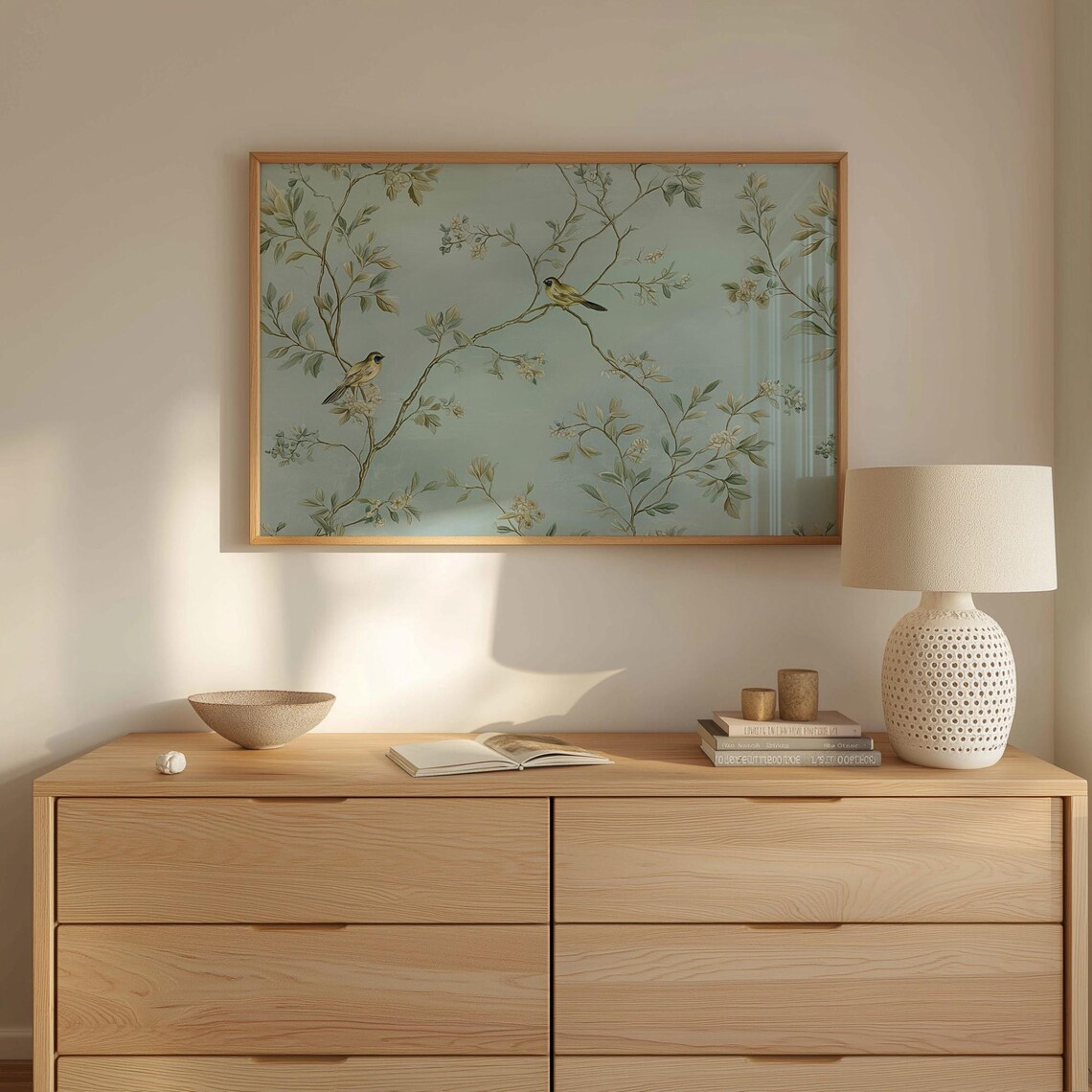 Toile Print, Heritage Style Cottage Core Village