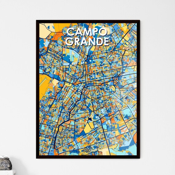 Campo Grande Brazil Colorful Modern City Street Map Travel Decor Poster