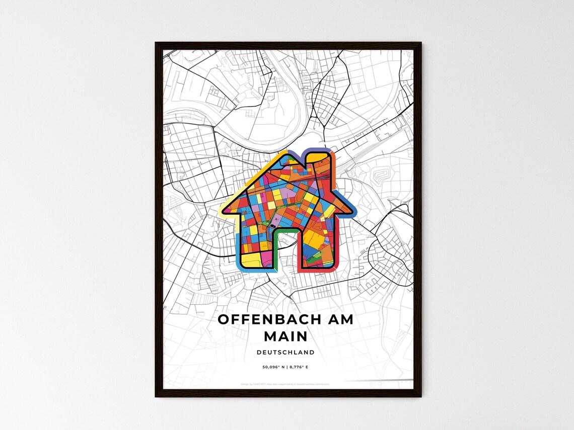 Offenbach am Main Germany Where It All Began Heart Map Coordinates Poster - Image 3