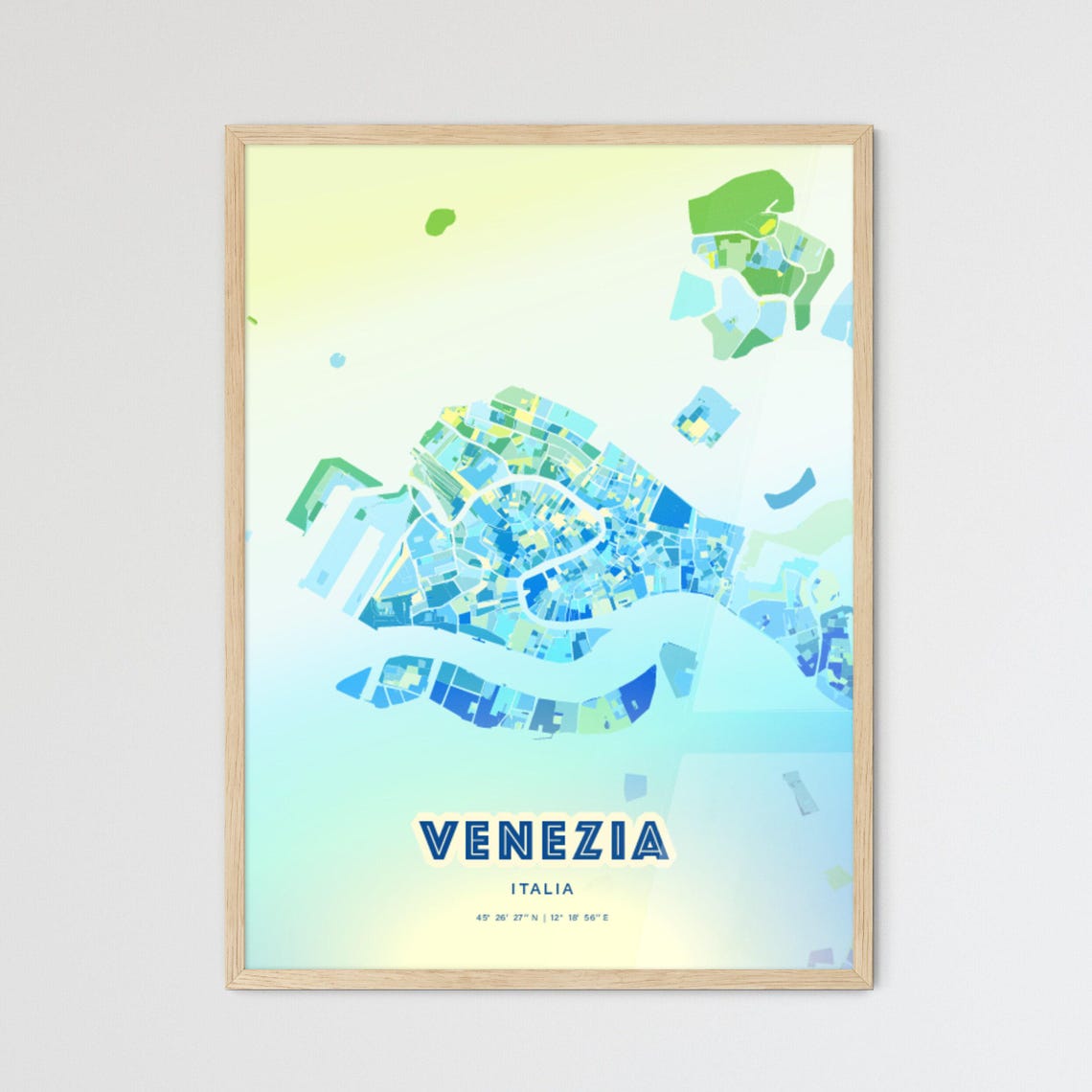 Venezia Italy Customizable City Map Poster For Home Wall Decor