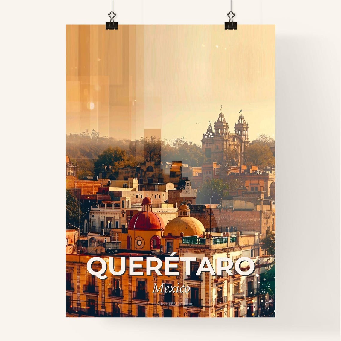 Querétaro Mexico Colonial Cathedral Rooftop Sunset Art Poster - Image 4