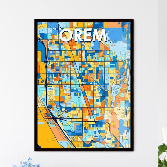 Orem Utah Colorful Modern City Map Poster for Home and Office