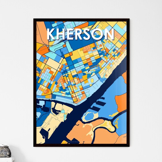Kherson Ukraine Bold Colorful City Map Artwork Travel Wall Decor Poster