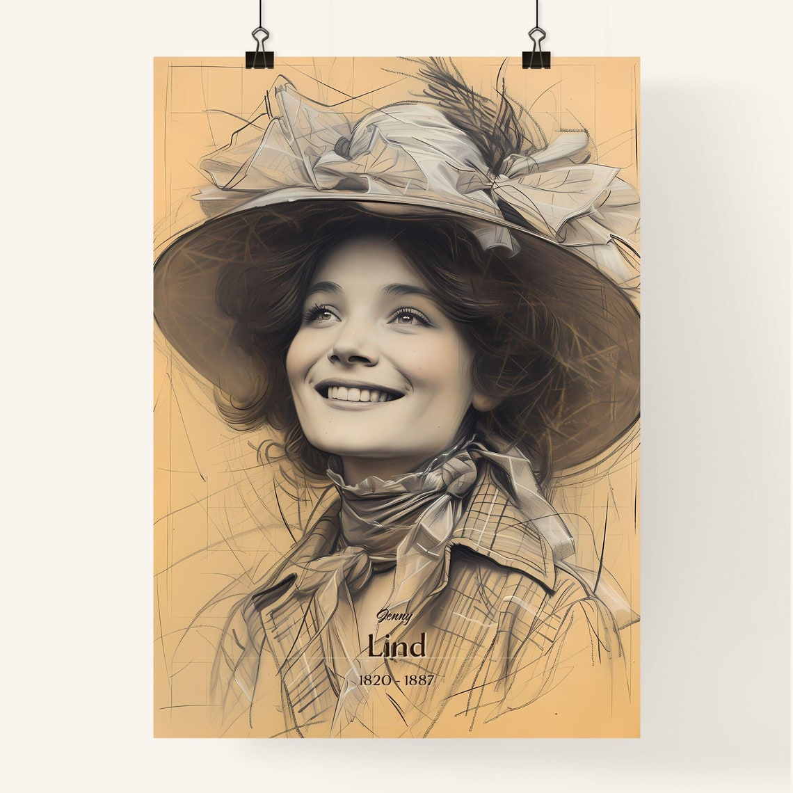 Jenny Lind 1820 1887 A Poster Of A Woman Wearing A Hat People Who Made History Customizable - Image 4