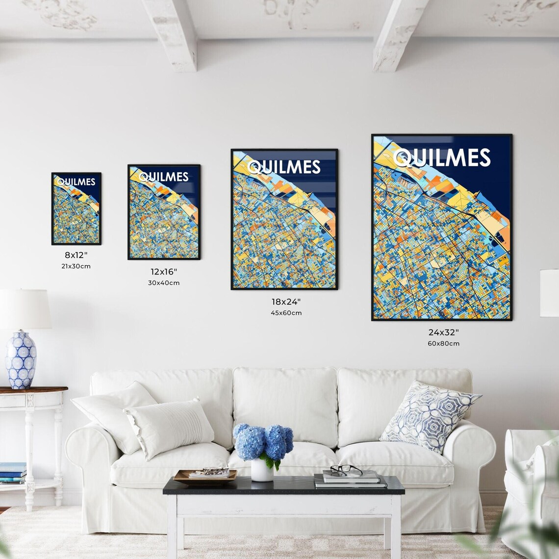Quilmes Argentina Colorful Modern City Street Map Travel Decor Poster - Image 3
