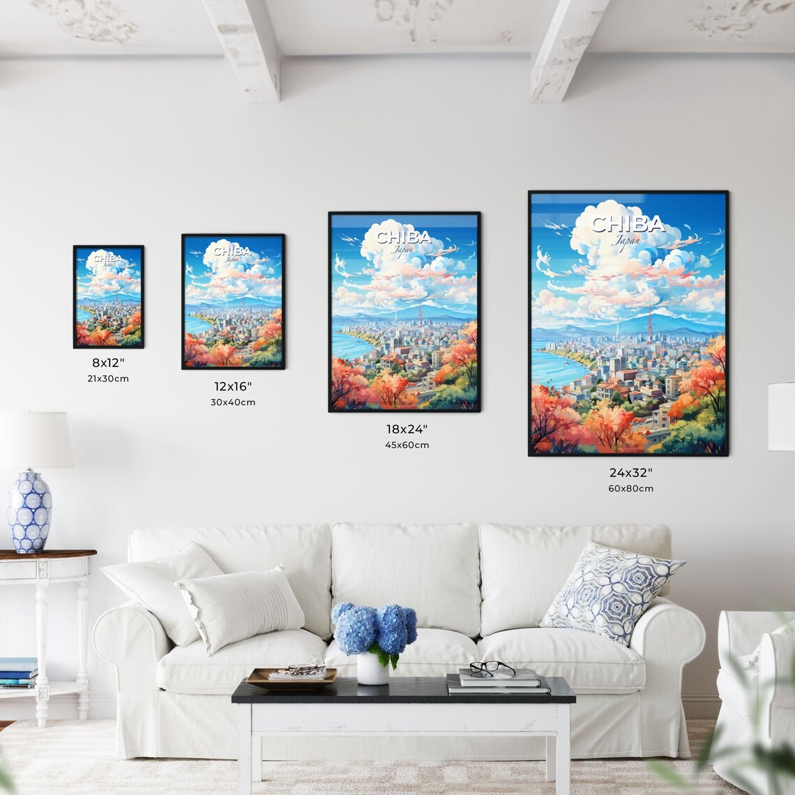 Chiba Japan Coastal City Bay Autumn Colors Clouds Travel Poster - Image 3