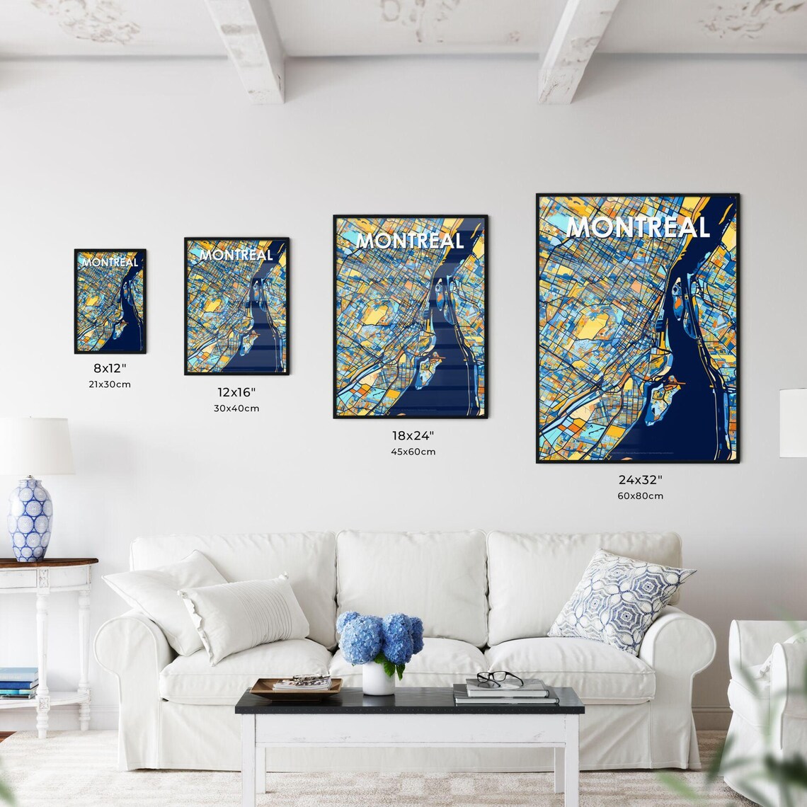 Custom Montreal Canada Vibrant Colorful City Street Map Art Poster - Image 3