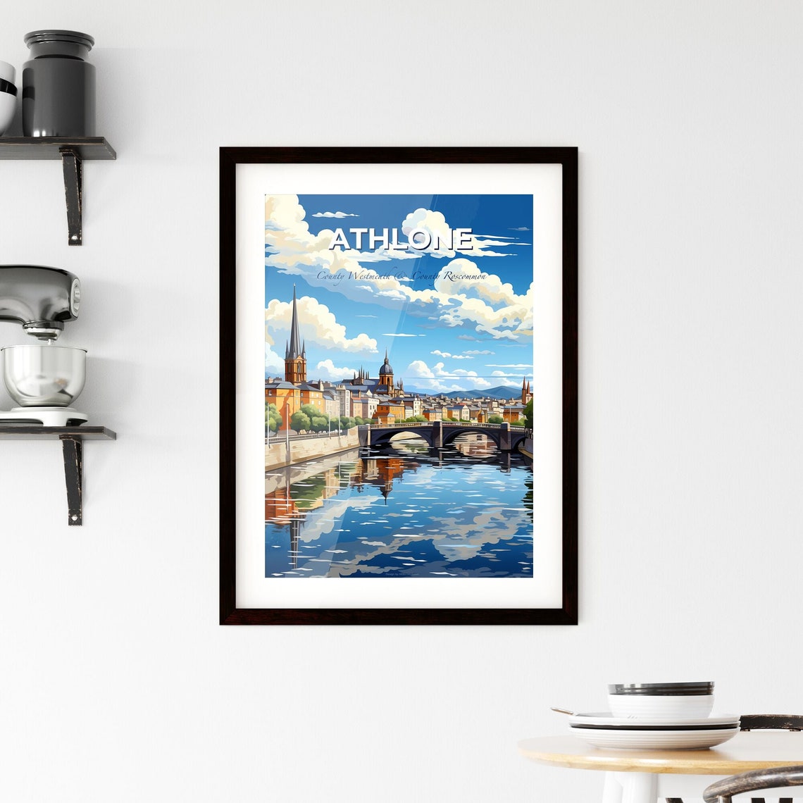 Athlone County Westmeath County Roscommon A River With A Bridge Travel Skylines Collection Customizable - Image 2