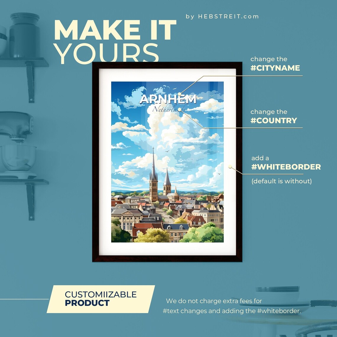 Arnhem Netherlands Historic Church Towers over the Old Town Poster - Image 2