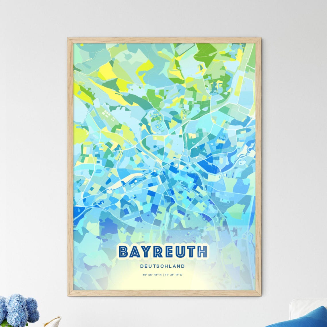 Bayreuth Germany Customizable City Map Poster For Home Wall Decor