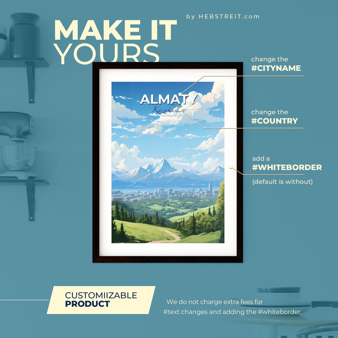 Almaty Kazakhstan Vibrant Scenic Illustrated City Travel Art Poster - Image 2