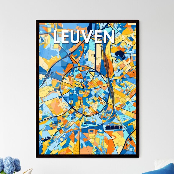 Leuven Belgium Vibrant Street Map Artwork Colorful City Design Poster
