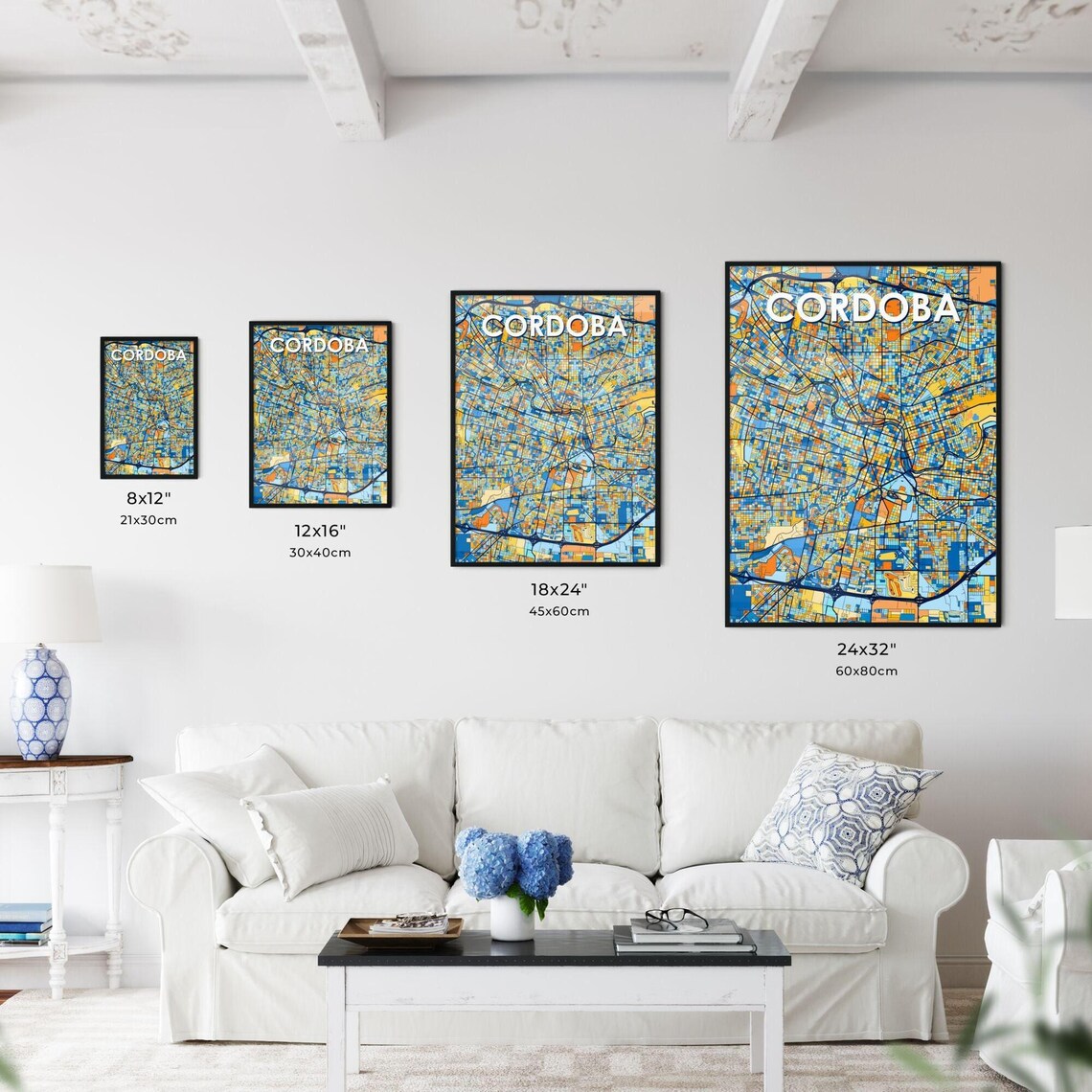 Cordoba Argentina Colorful Vibrant City Street Map Art Poster - Image 3