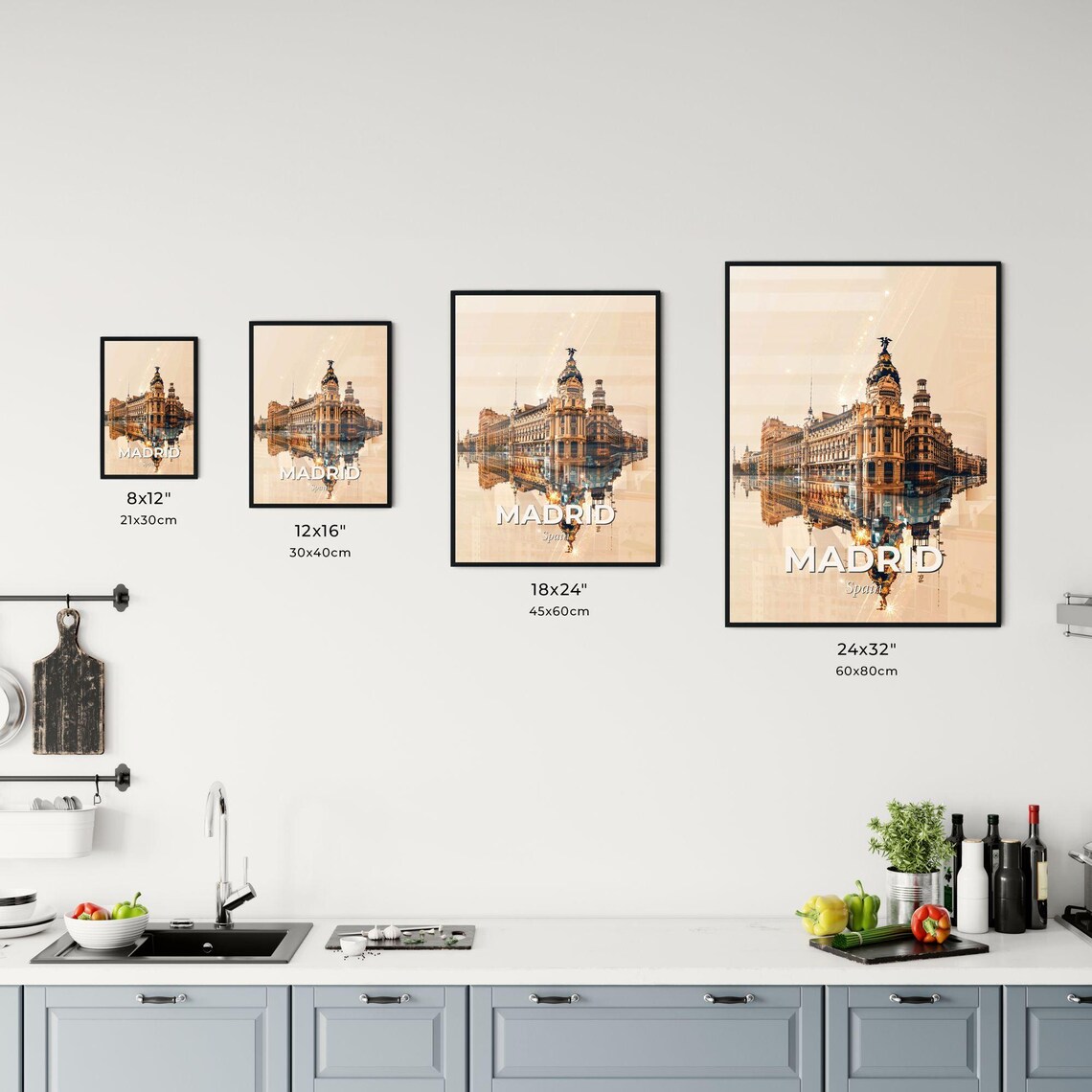 Madrid Spain Golden Domed Historic Landmark Double Exposure Poster - Image 3