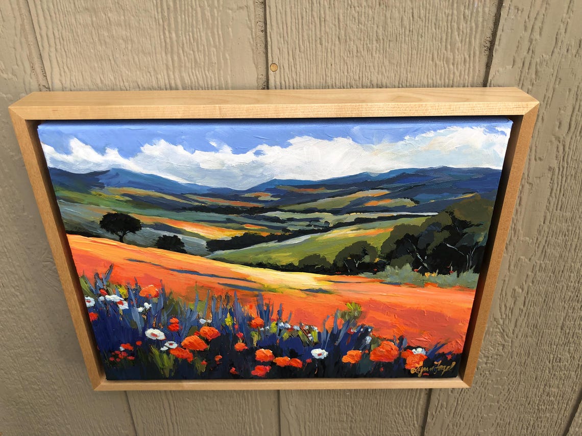 California Poppy Fields Vibrant Wildflower Hills Landscape Poster - Image 4
