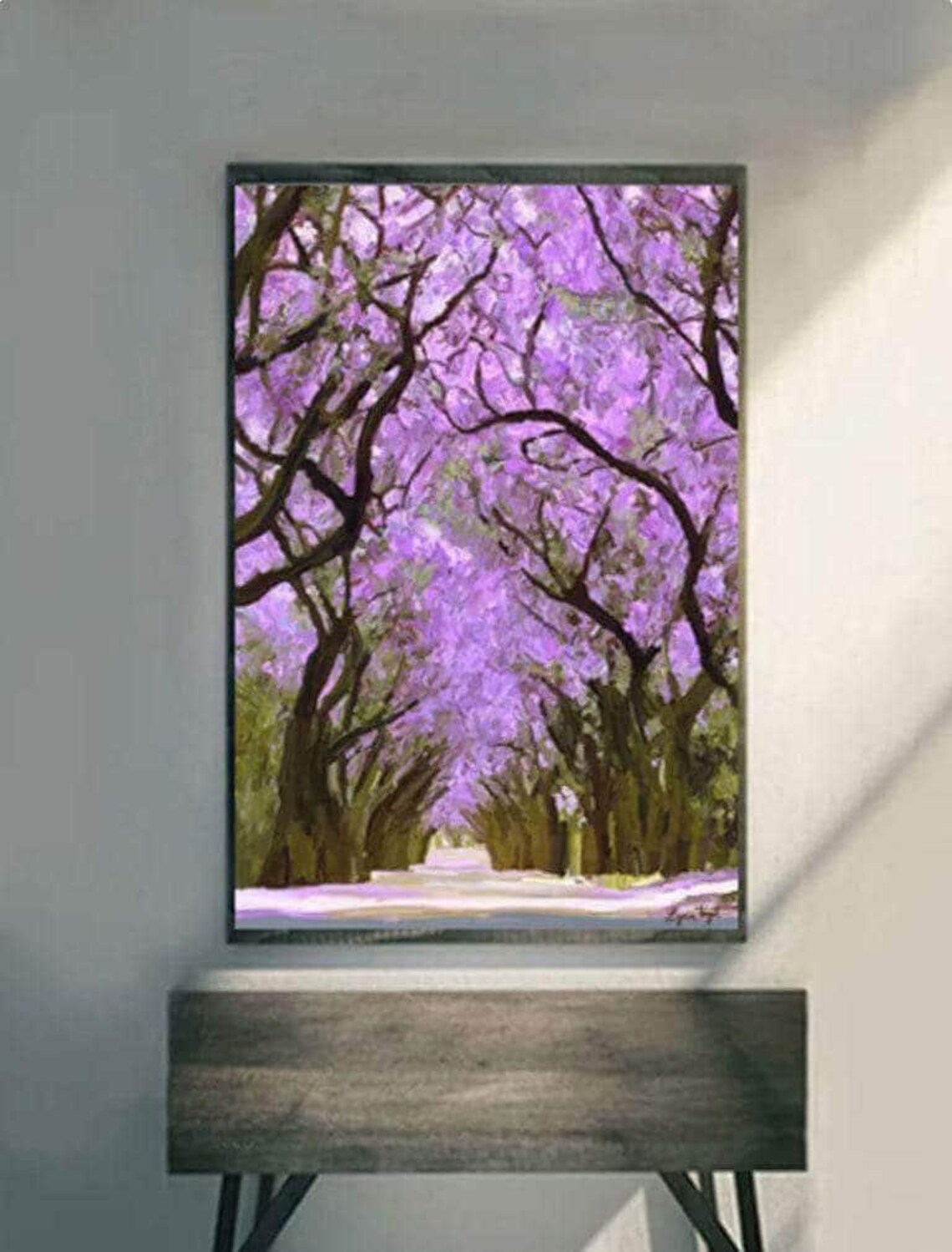 Jacaranda Tree Landscape Art Print, Nature Wall Decor