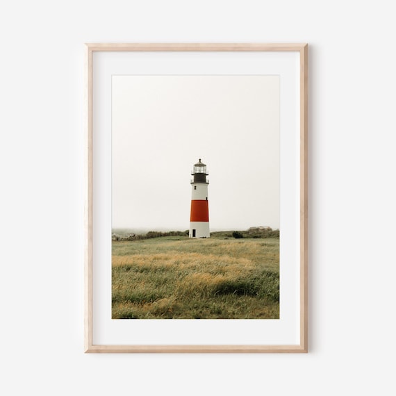 Nantucket Lighthouse Coastal New England Art Print
