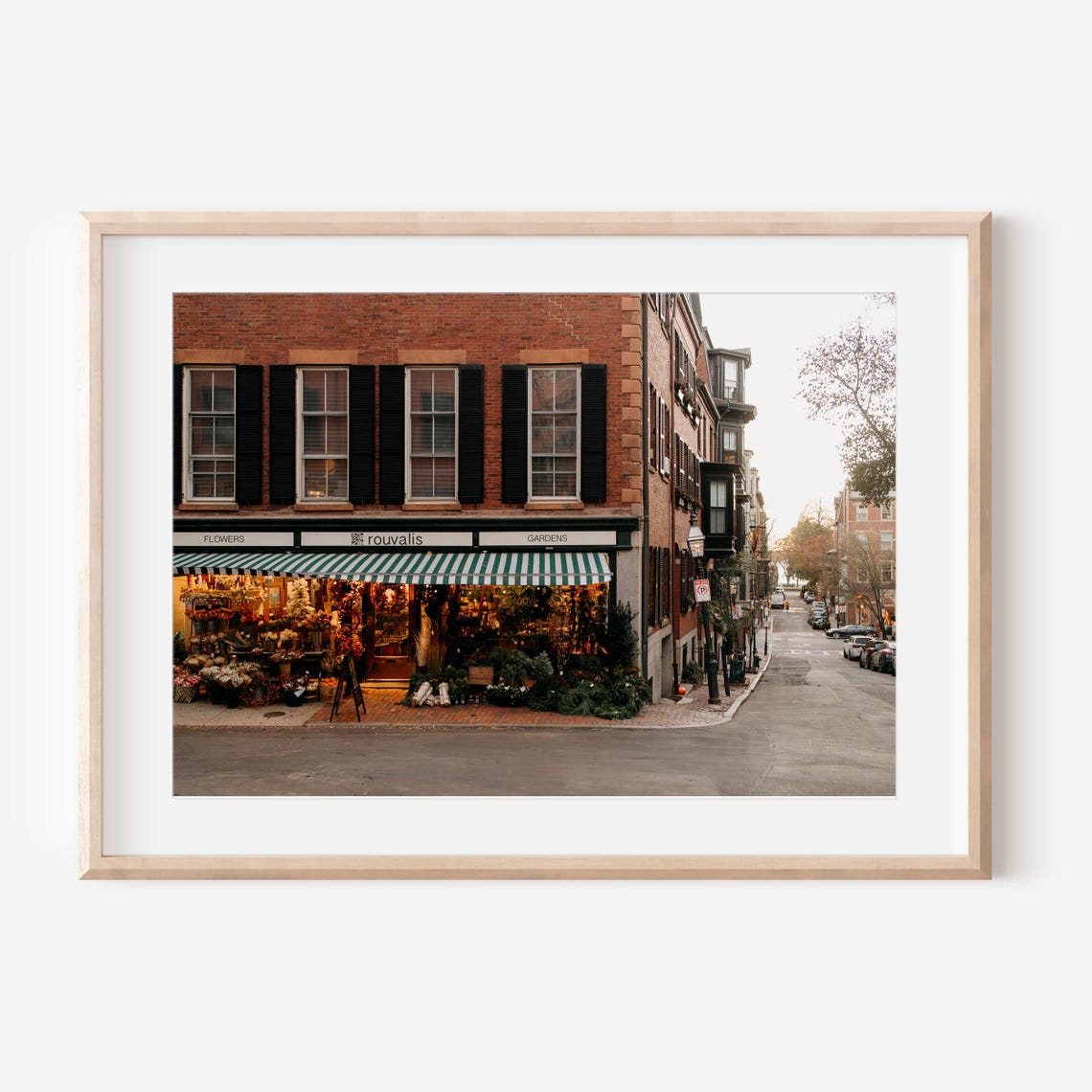 Rouvalis Flower Shop on a Boston Street Corner Fine Art Poster