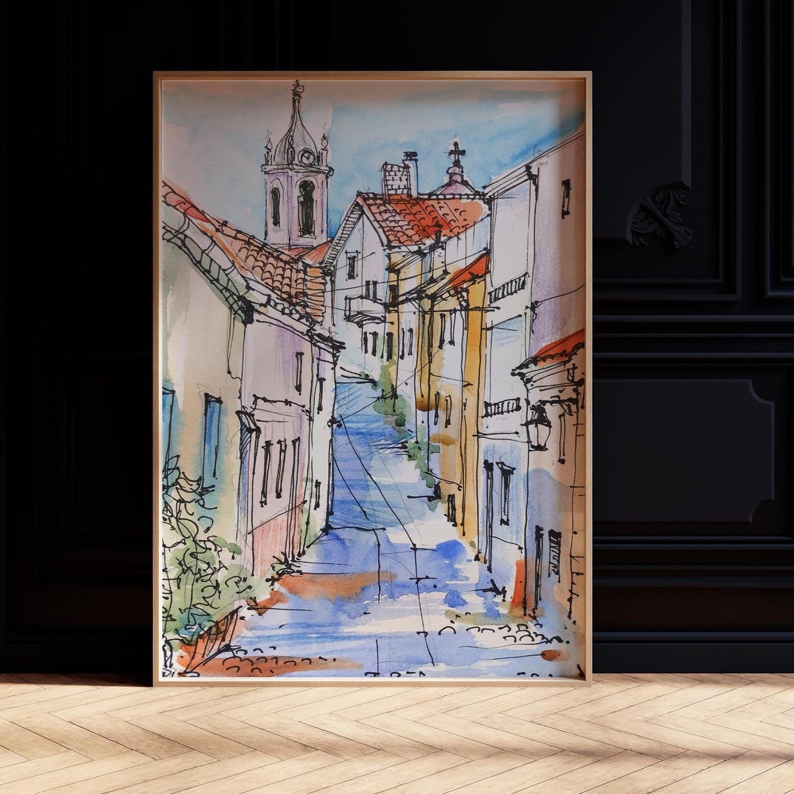 Lisbon Portugal Print Art Lisbon Wall Art Portugal Wall Art Portugal Painting Portugal Art Print Watercolor Painting