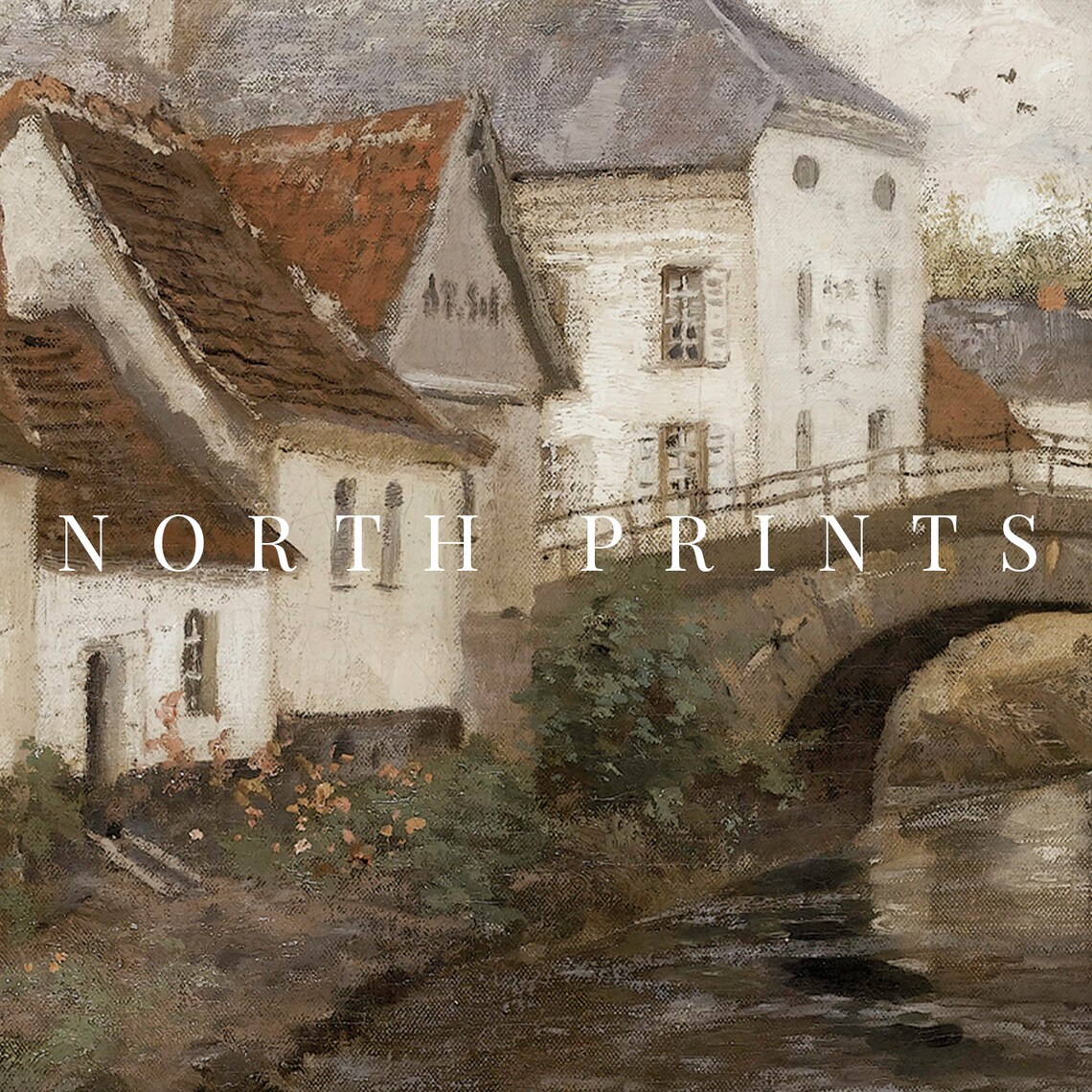 Vintage European Village Landscape Art Print - Image 2