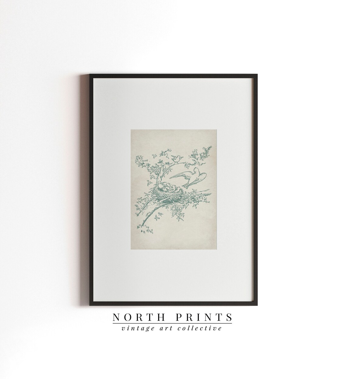 Vintage Nursery Bird Sketch Art Print, Farmhouse Decor - Image 2