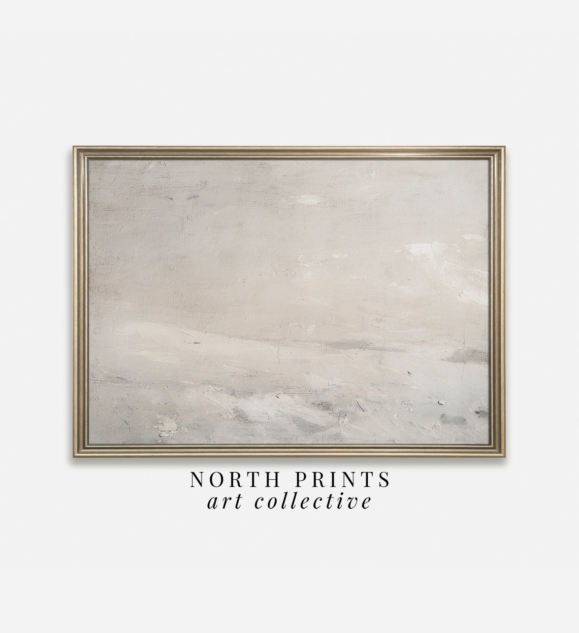 White Abstract Winter Landscape Neutral Minimal Snow Drift Poster - Image 2