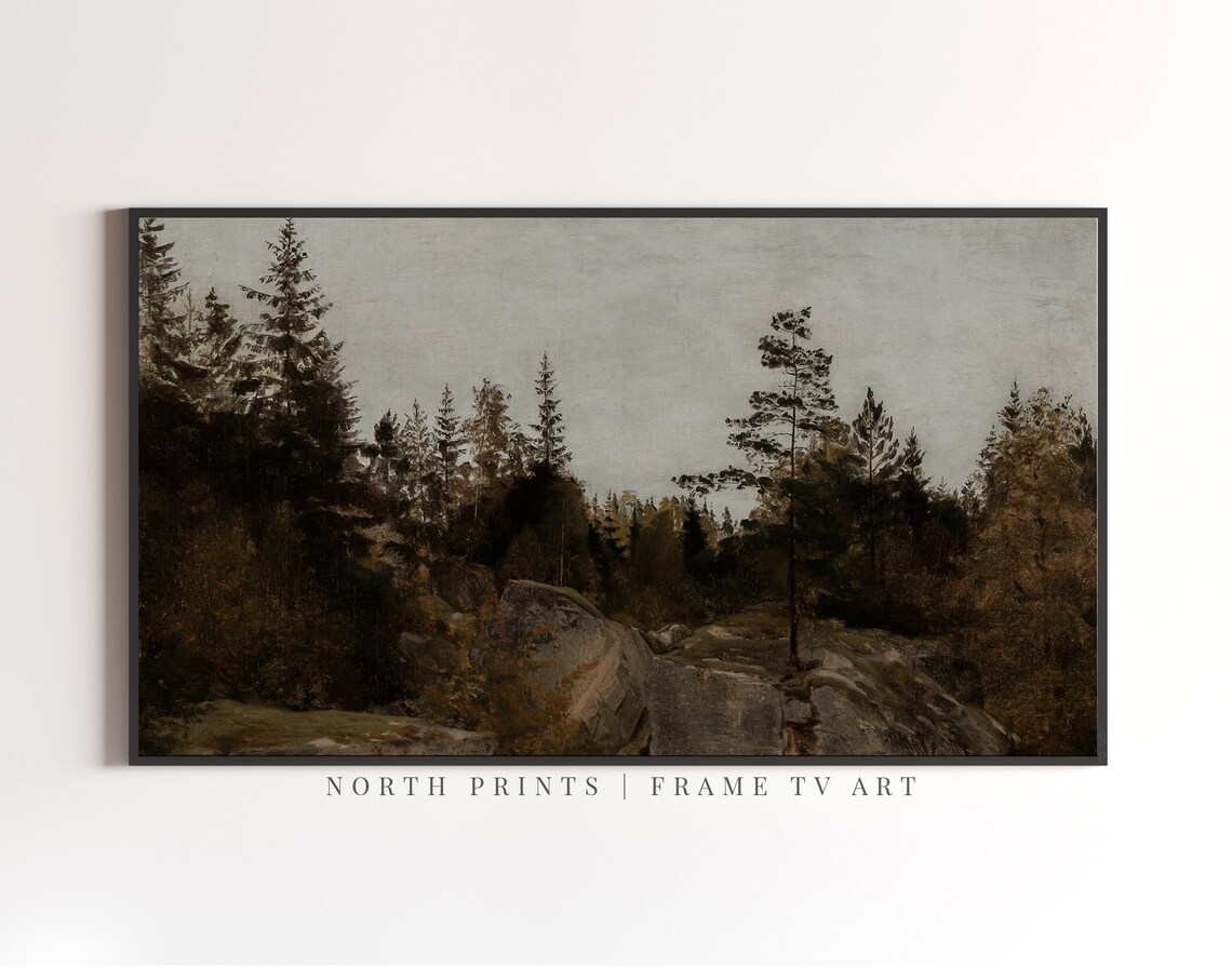 Vintage Moody Rustic Landscape Art Print - Image 2