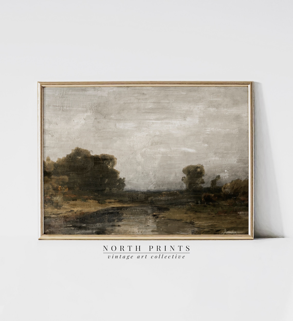 Country River Vintage Landscape Art Print