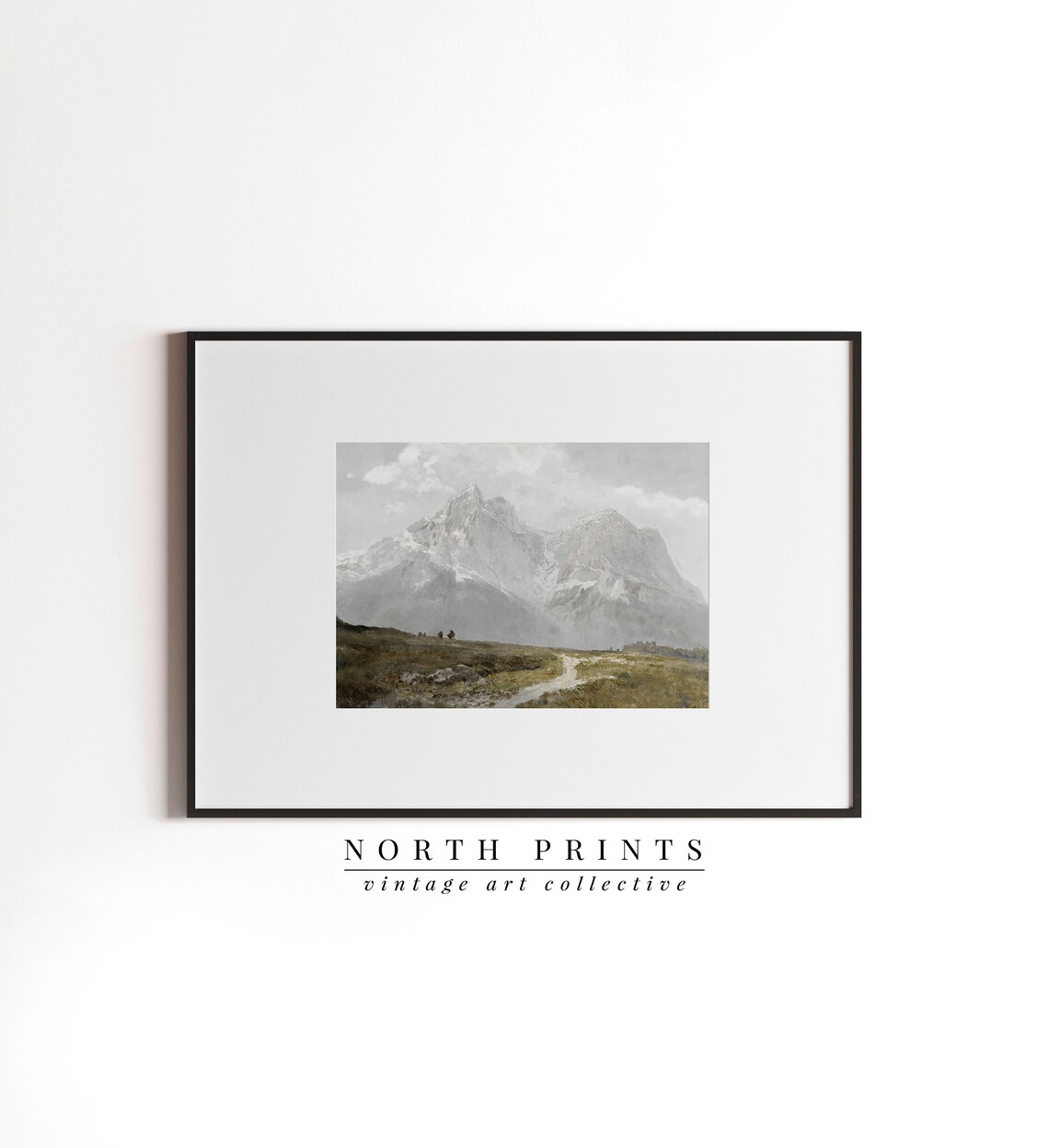 Vintage Mountain Landscape Painting, Art Print - Image 4