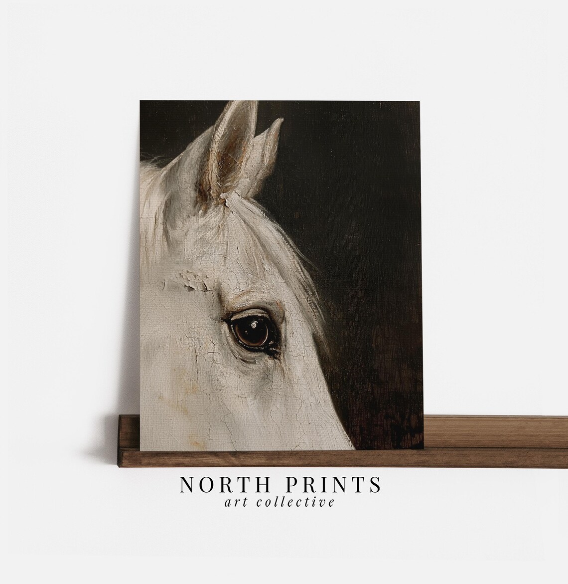 Rustic Horse Painting, Dark Moody Equestrian Art Print - Image 2