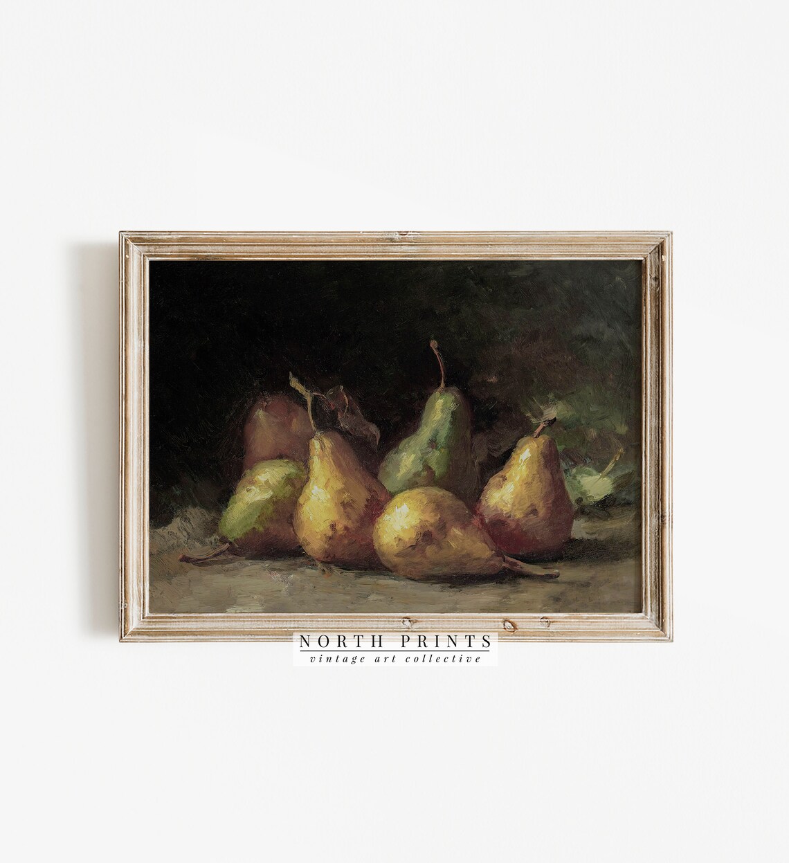 Vintage Kitchen Still Life, Moody Pear Art Print - Image 4