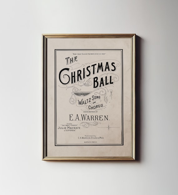 Vintage Christmas Art Print, Neutral Retro Holiday