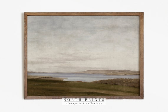 Vintage Landscape Painting Coastal Wall Art Print