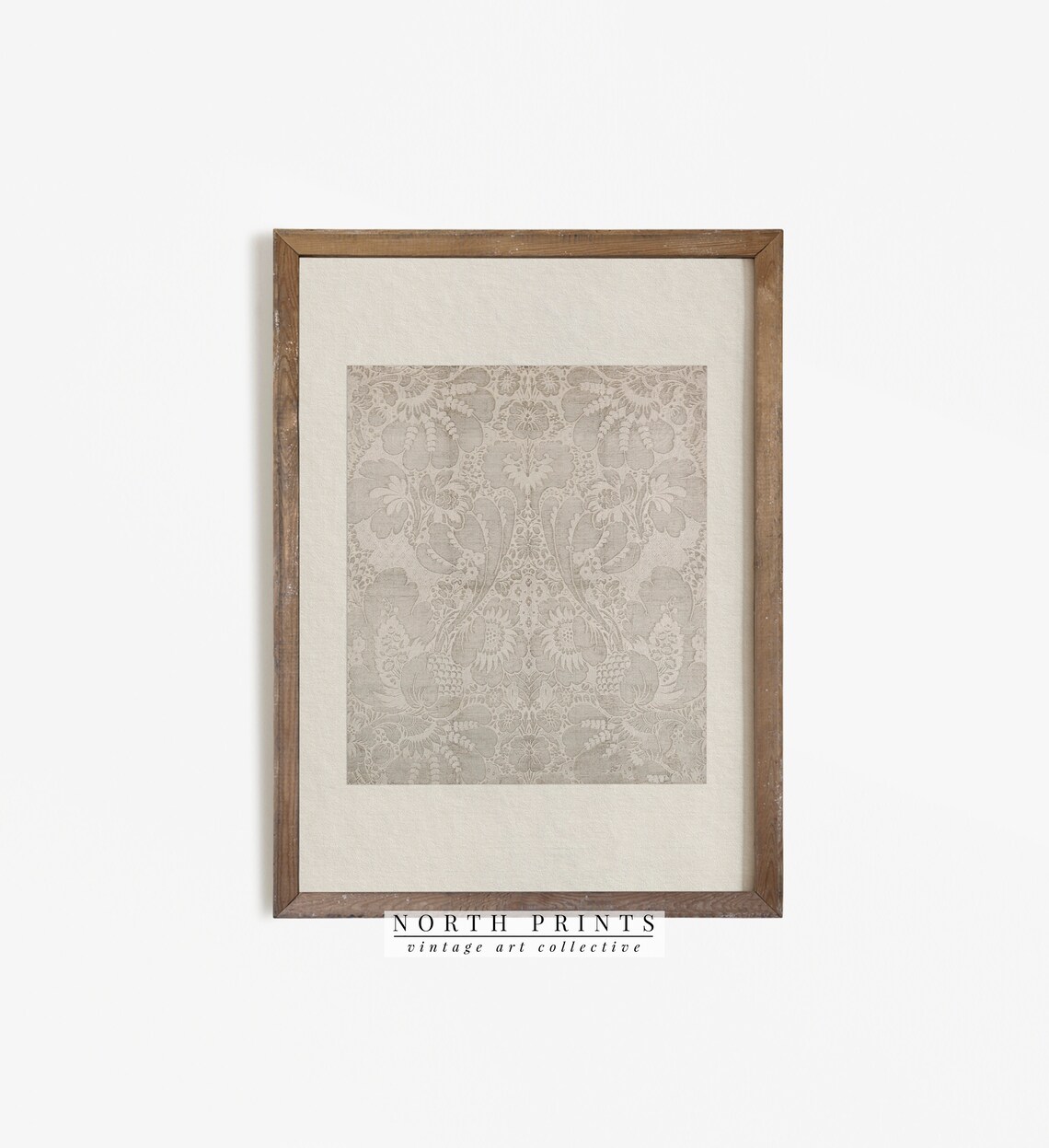Neutral Tapestry Art Print, Antique Textile Wall Art