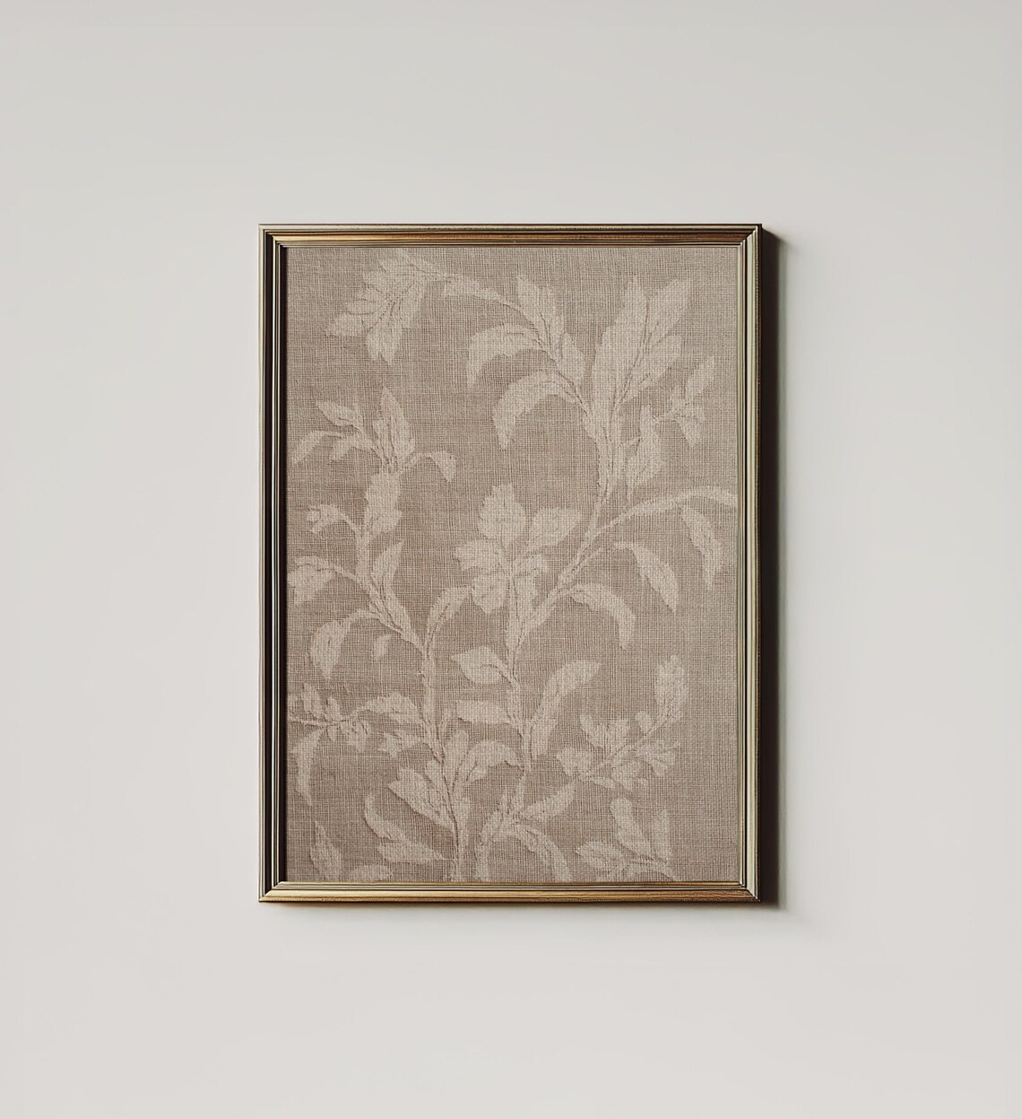 Antique Textile Art Print, Neutral Beige Tapestry Decor