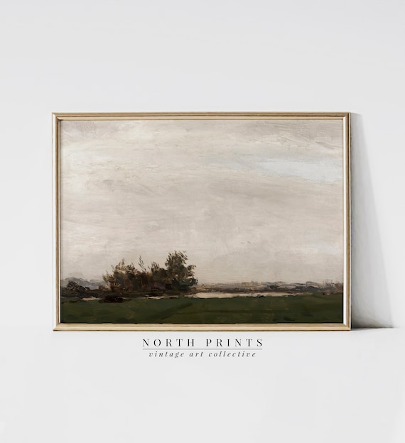 Vintage Country Landscape Painting Art Print