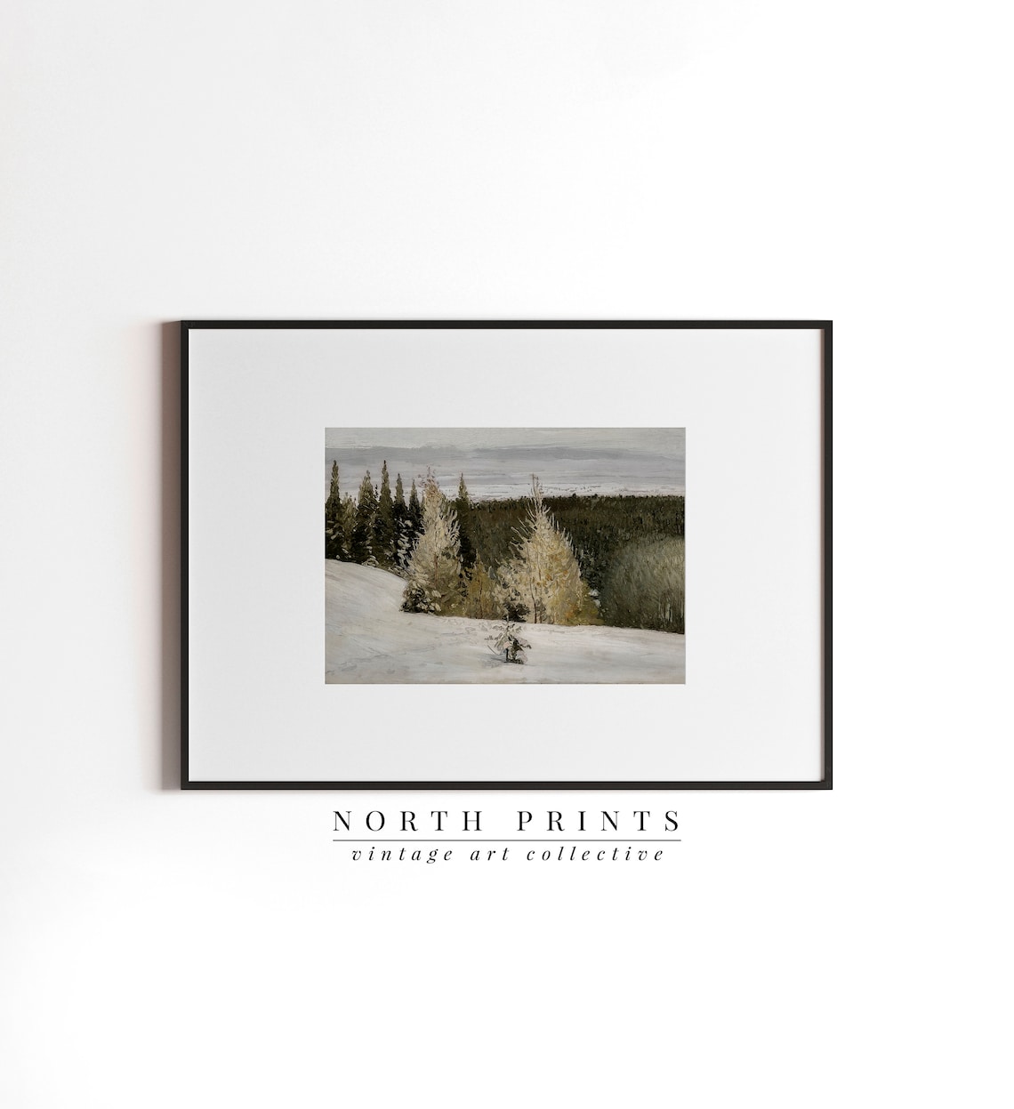 Winter Forest Landscape Painting, Vintage Country Scenery - Image 2