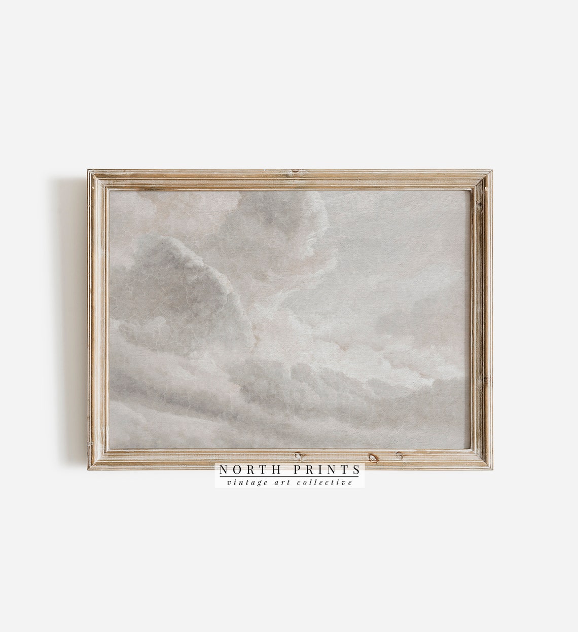 Vintage Muted Clouds Oil Painting Nursery Room Wall Art North Prints 6 06 - Image 3