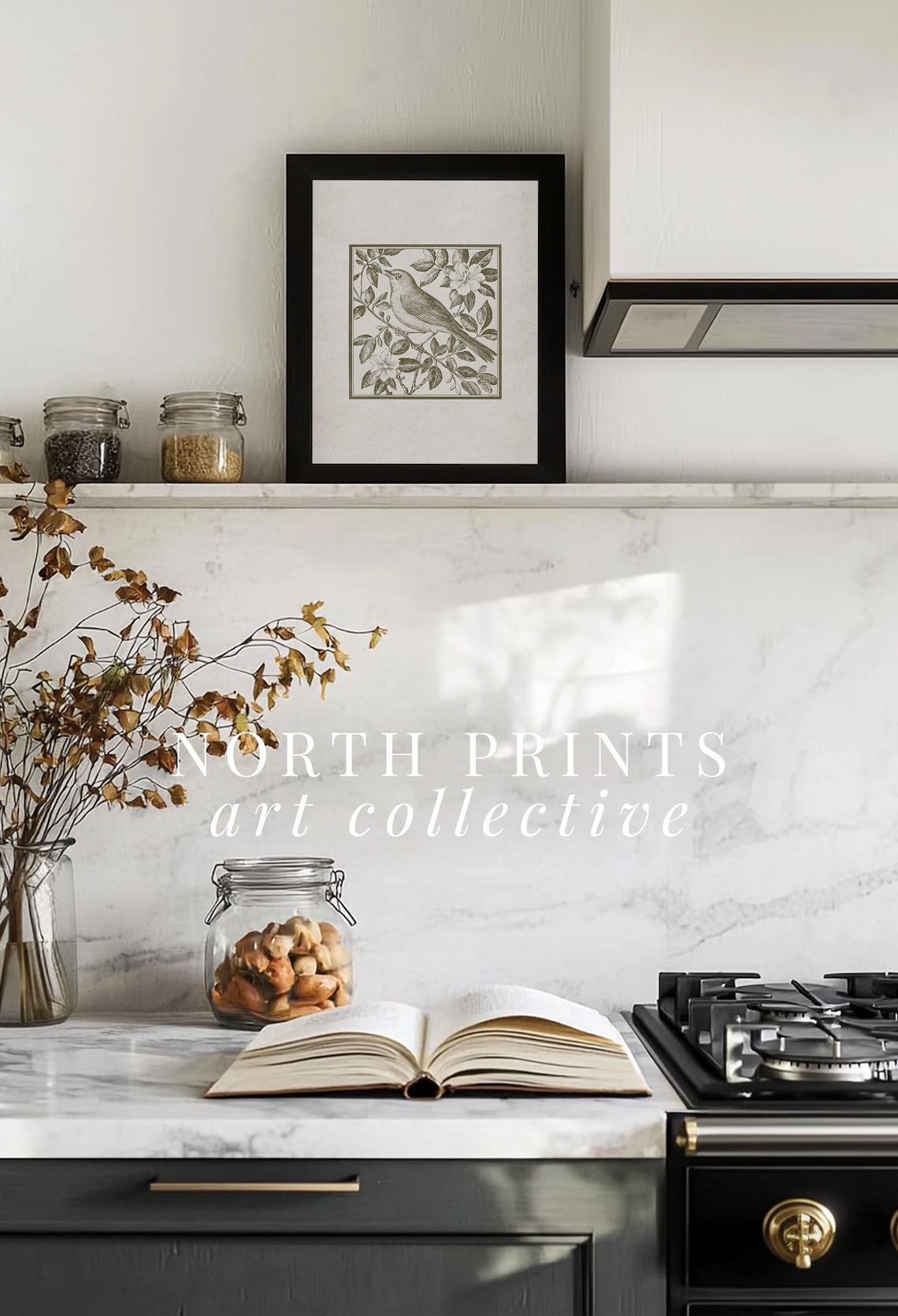 Antique Bird Print, Minimalist Farmhouse Decor - Image 3