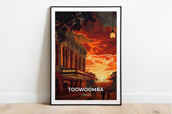 Toowoomba Australia Sunset City Street With Historic Buildings Poster