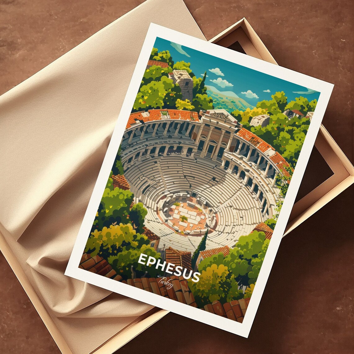 Ephesus Turkey Great Theatre Ancient Ruins Travel Art Poster - Image 3