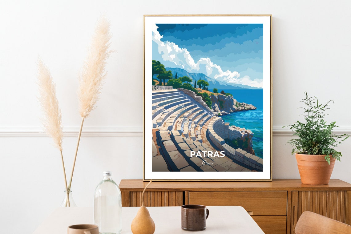 Patras Greece Ancient Amphitheater Overlooking the Sea Poster - Image 3
