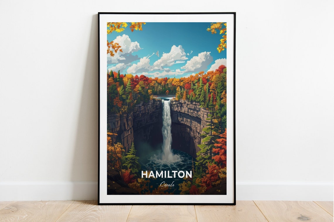Hamilton Canada Devils Punch Bowl Waterfall Autumn Scene Poster