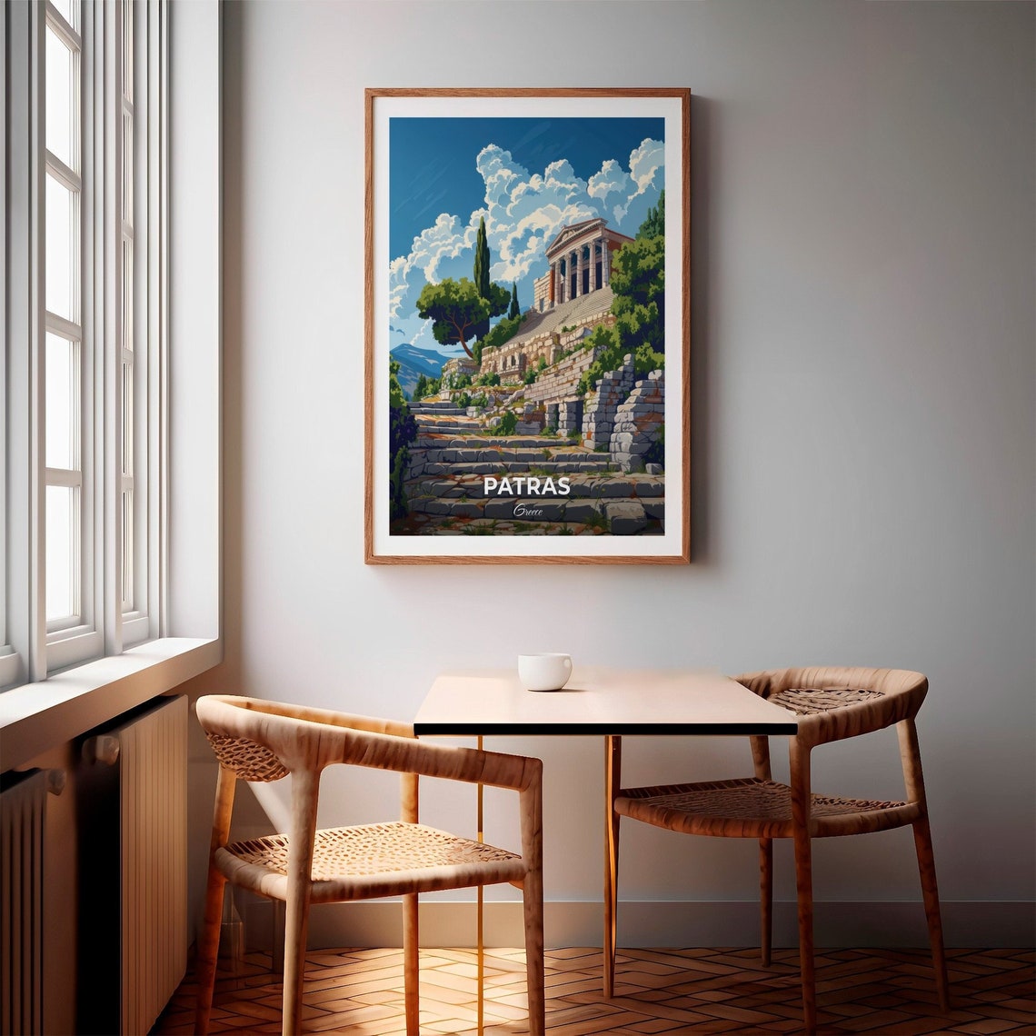 Patras Greece Ancient Temple Among Stone Ruins Travel Poster - Image 2