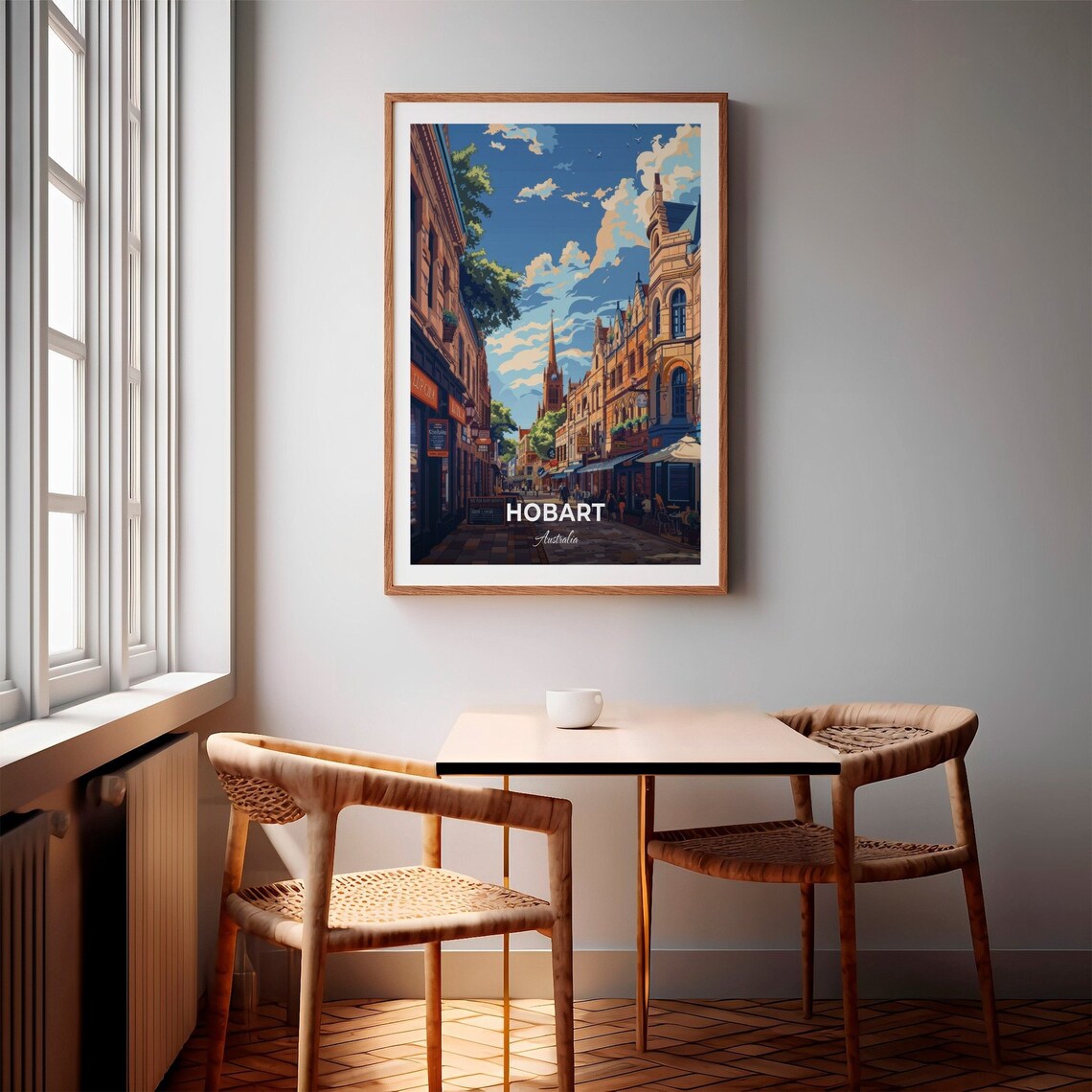 Hobart Salamanca Place Historic Streetscape Australia Vintage Travel Poster - Image 2