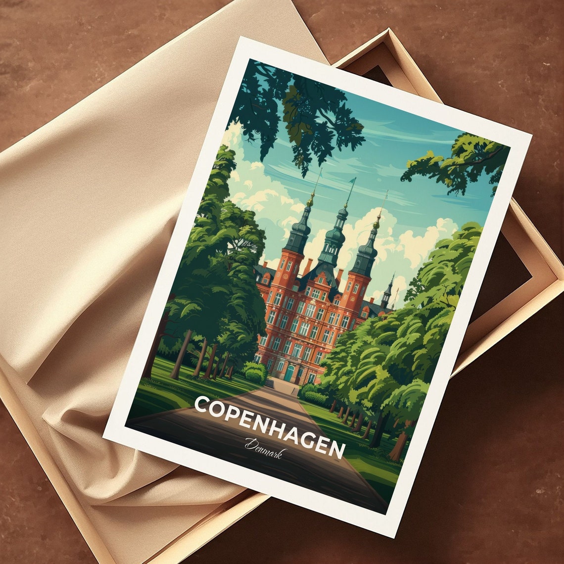 Copenhagen Rosenborg Castle Tree Lined Avenue Denmark Poster - Image 3
