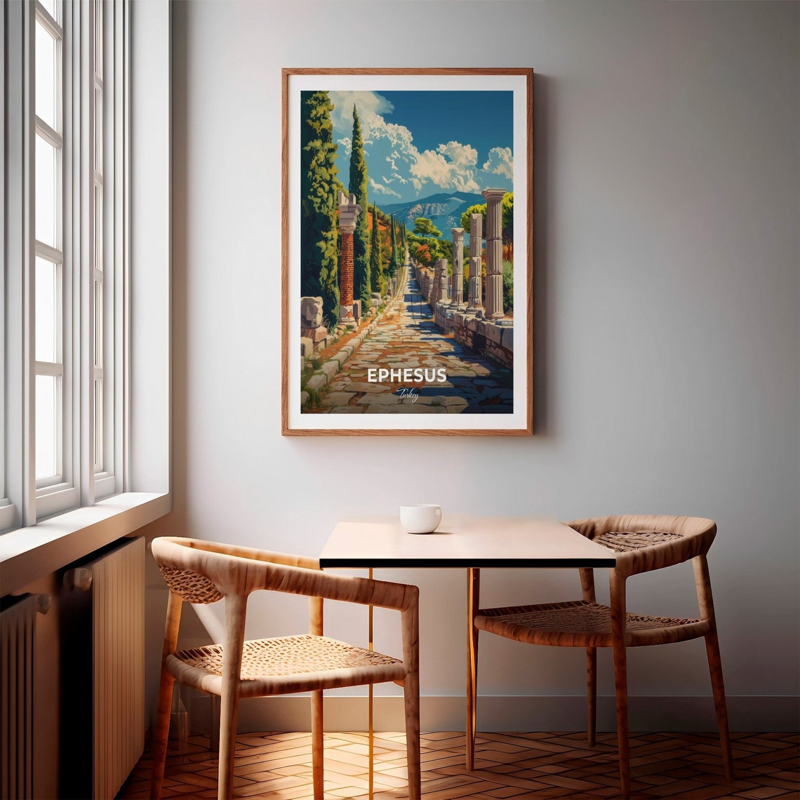 Ephesus Turkey Arcadian Way Marble Column Ruins Travel Poster - Image 2